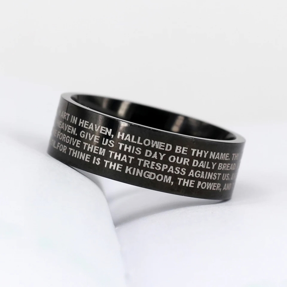 Stainless steel cross English letters  Ring unisex - Picture 3 of 4